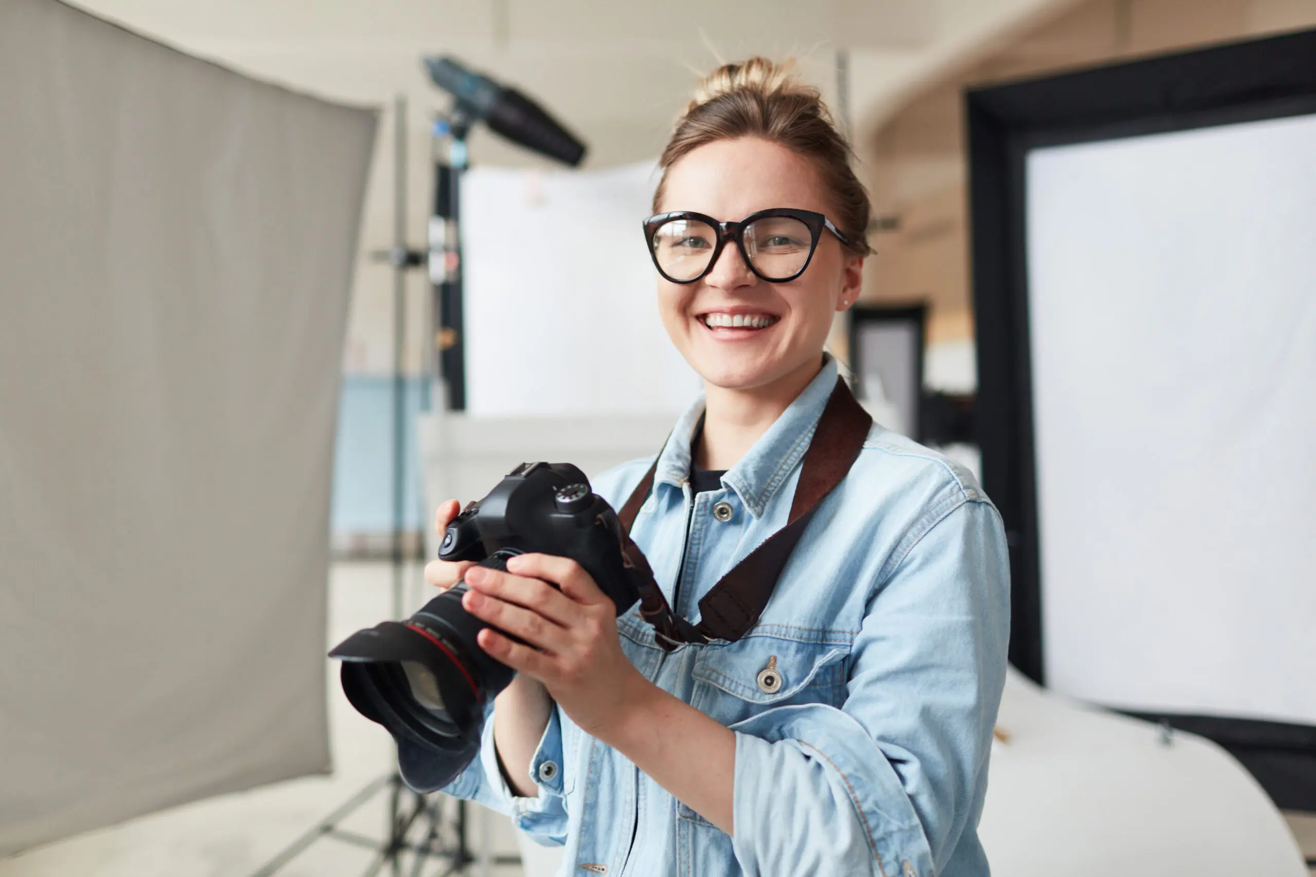 photographer holding camera
