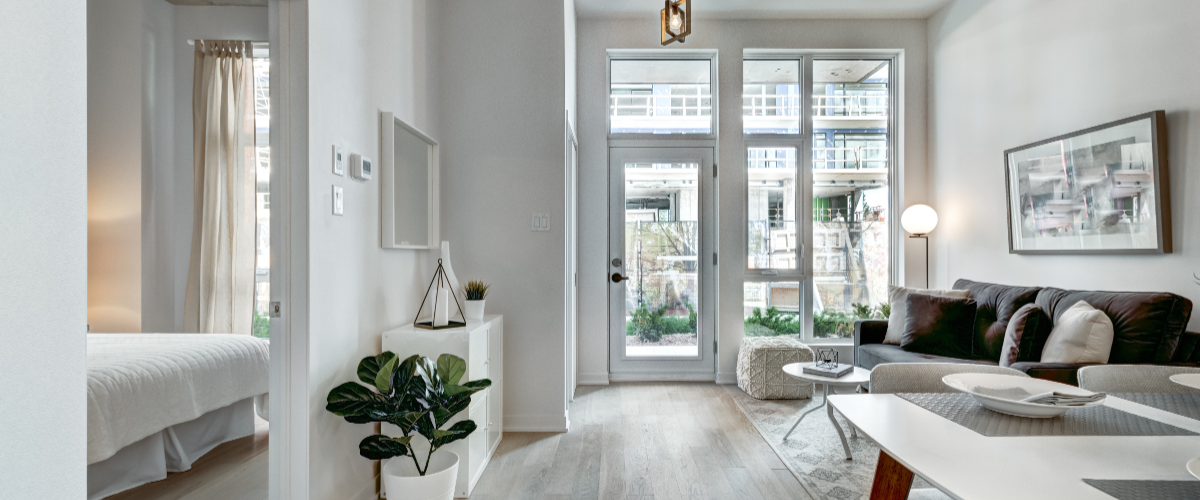 Condo living space.