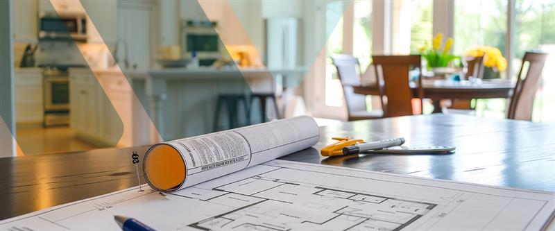 renovation plans on a table